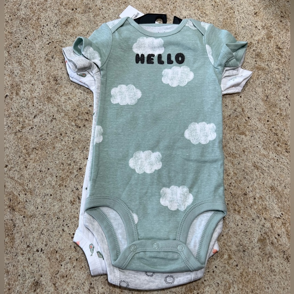 NWT Carter's Child of Mine Baby Unisex Bodysuits, 3-Pack, 12m - Picture 7 of 12